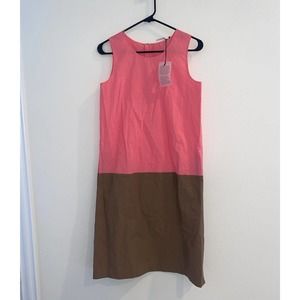 ODEEH Dress Sleeveless Color Block Pink/Brown  Size 32 (Small) NWT